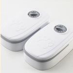 Automatic pet feeder timer bowl for cats and dogs with dual meal compartments