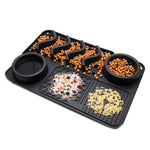 Black silicone pet licking mat slow feeder bowl for dogs and cats