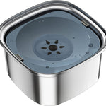 3L stainless steel floating pet water bowl with anti spill design for dogs and cats