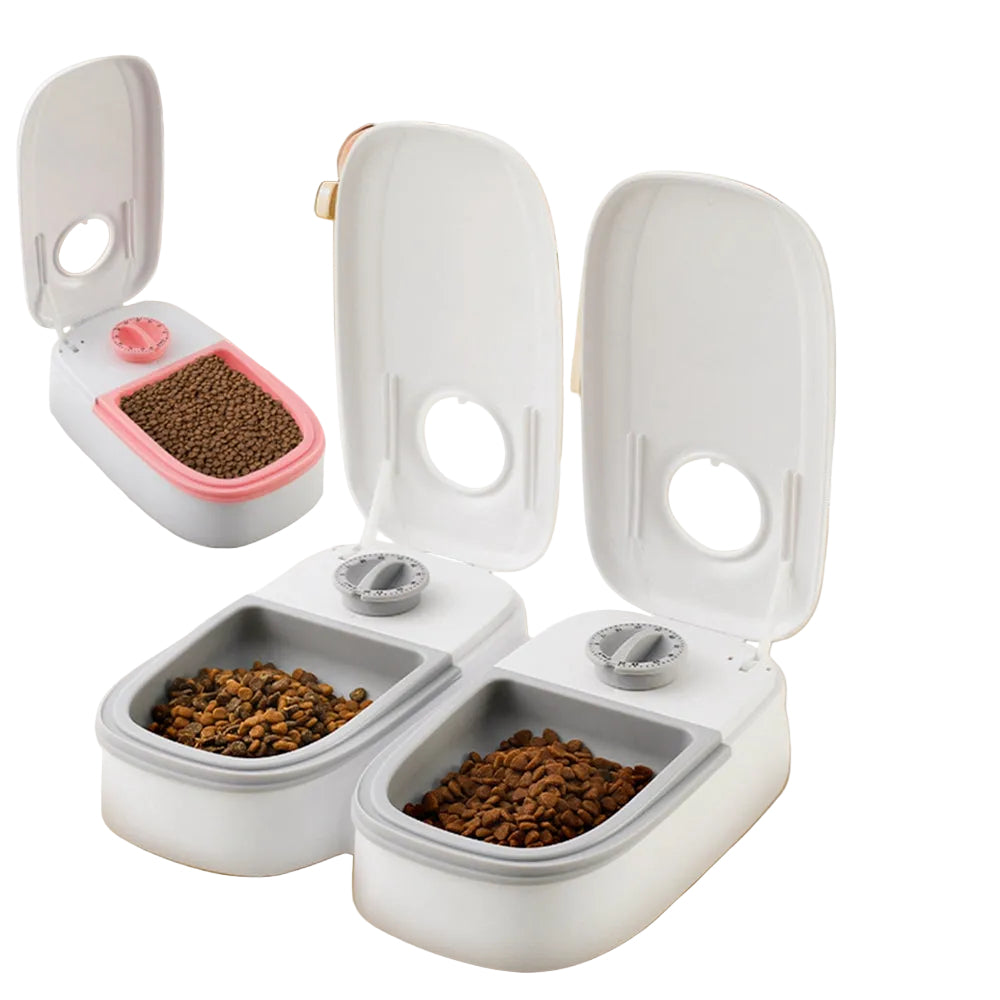 Durable plastic automatic cat and dog feeder with anti-slip base